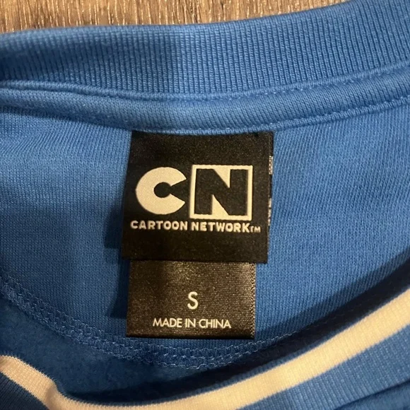 Adventure Time Blue Crewneck Sweatshirt with Graphic Logo - Picture 2 of 3